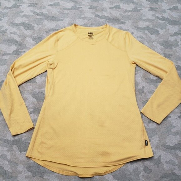 Tops - REI Co-op Top Womens Medium Yellow Pullover Long Sleeve Outdoors Hiking Camp